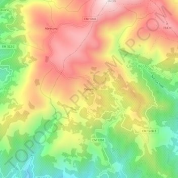 Mapa topográfico Donelo, altitude, relevo