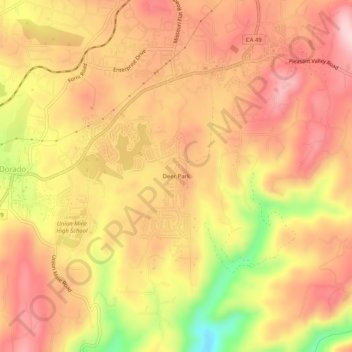 Mapa topográfico Deer Park, altitude, relevo