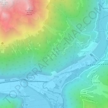Mapa topográfico La Traverse, altitude, relevo