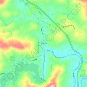 Mapa topográfico Lakemont, altitude, relevo