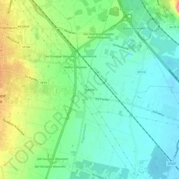 Mapa topográfico Pianillo, altitude, relevo