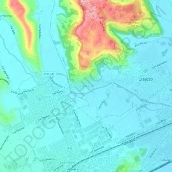 Mapa topográfico San Marco, altitude, relevo