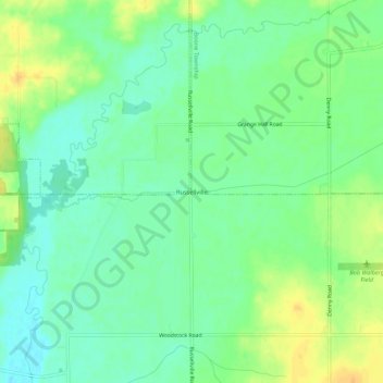Mapa topográfico Russellville, altitude, relevo