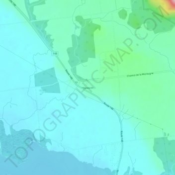 Mapa topográfico Heyworth, altitude, relevo