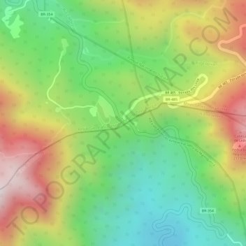 Mapa topográfico Alto da Serra, altitude, relevo