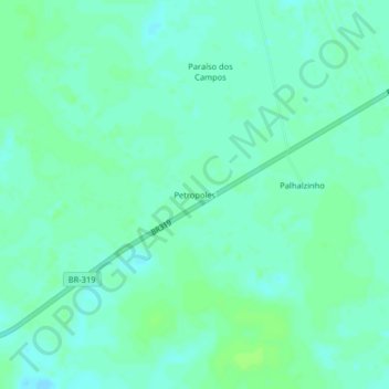 Mapa topográfico Petropoles, altitude, relevo