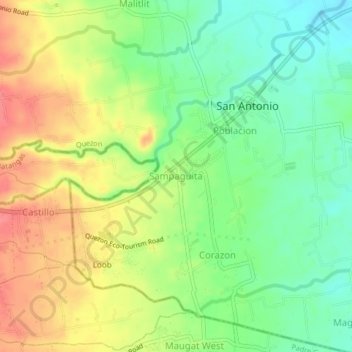 Mapa topográfico Sampaguita, altitude, relevo