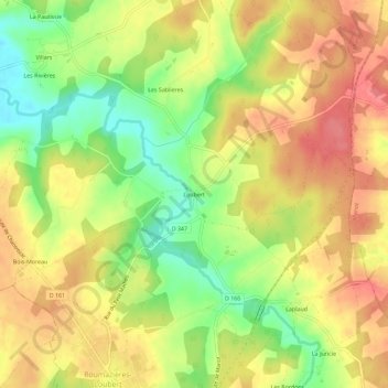 Mapa topográfico Loubert, altitude, relevo