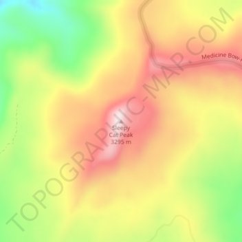Mapa topográfico Sleepy Cat Peak, altitude, relevo
