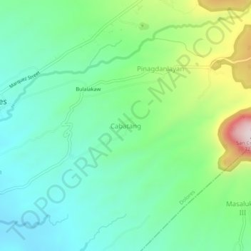 Mapa topográfico Cabatang, altitude, relevo