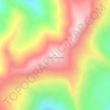 Mapa topográfico Cerro Sombrero, altitude, relevo