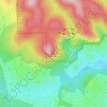 Mapa topográfico Lions Head, altitude, relevo