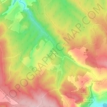 Mapa topográfico Villamudria, altitude, relevo
