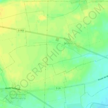 Mapa topográfico Les Bonbons, altitude, relevo