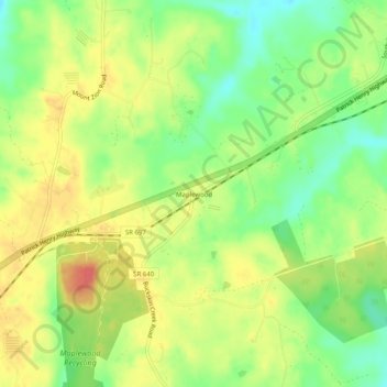 Mapa topográfico Maplewood, altitude, relevo