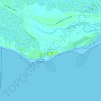 Mapa topográfico Playa Isla de Canela, altitude, relevo
