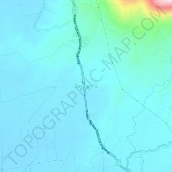 Mapa topográfico Bayugan 2, altitude, relevo