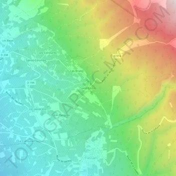 Mapa topográfico Saint-Estève, altitude, relevo