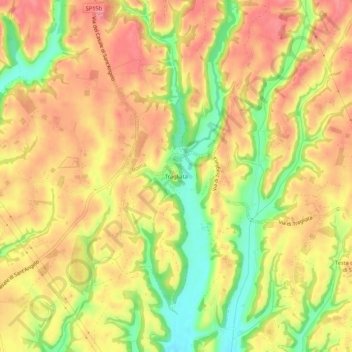 Mapa topográfico Tragliata, altitude, relevo