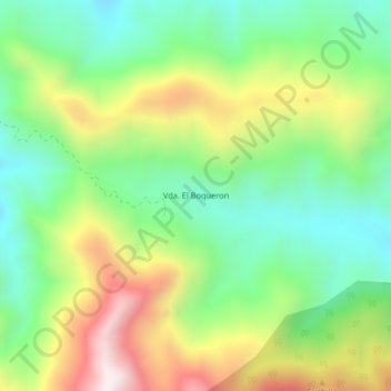 Mapa topográfico Vda. El Boqueron, altitude, relevo