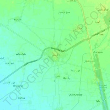 Mapa topográfico Kunjah, altitude, relevo