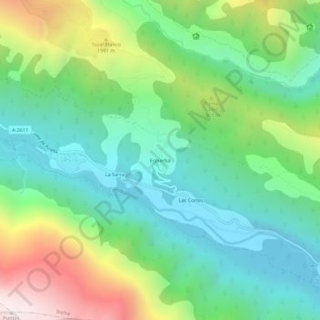 Mapa topográfico Espierba, altitude, relevo