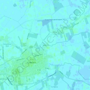 Mapa topográfico Parolino, altitude, relevo