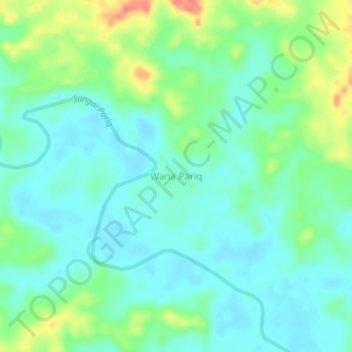 Mapa topográfico Wana Pariq, altitude, relevo
