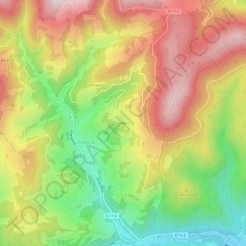 Mapa topográfico Kalblin, altitude, relevo