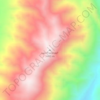 Mapa topográfico Las Placetas?, altitude, relevo