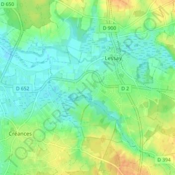 Mapa topográfico La Gaslonde, altitude, relevo