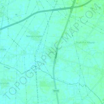 Mapa topográfico Seekri, altitude, relevo