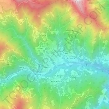 Mapa topográfico Viù, altitude, relevo