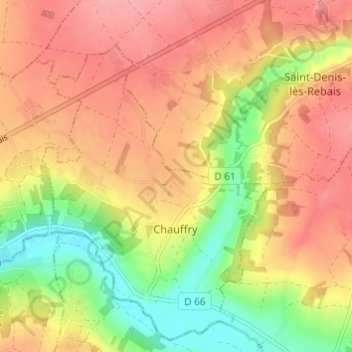 Mapa topográfico L'Hôtel Dieu, altitude, relevo