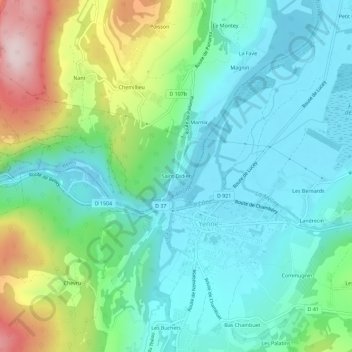 Mapa topográfico Saint-Didier, altitude, relevo