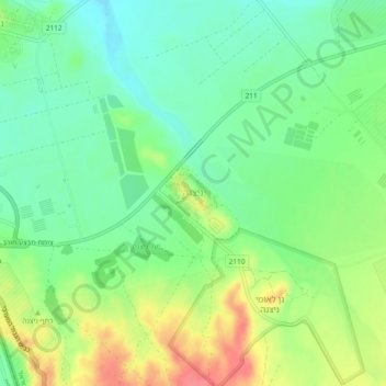 Mapa topográfico Nitsana, altitude, relevo