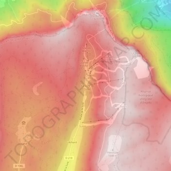 Mapa topográfico La Sure, altitude, relevo