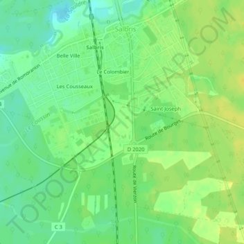 Mapa topográfico Le Stade, altitude, relevo