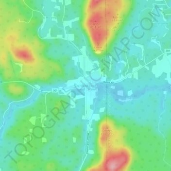 Mapa topográfico Danford Lake, altitude, relevo