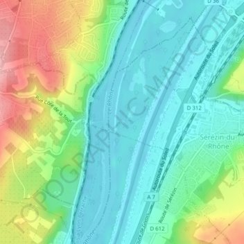 Mapa topográfico Ferme au Loup, altitude, relevo