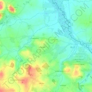 Mapa topográfico La Mongie, altitude, relevo