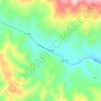 Mapa topográfico Yorkville, altitude, relevo