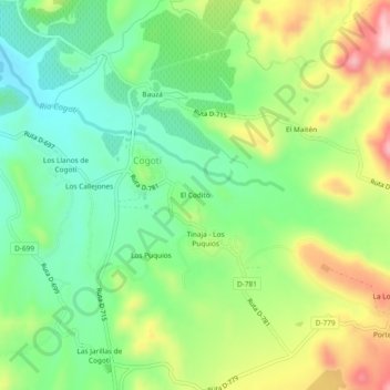 Mapa topográfico El Codito, altitude, relevo