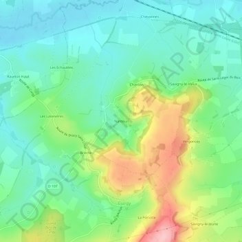 Mapa topográfico Nanteuil, altitude, relevo