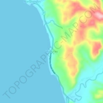 Mapa topográfico Mabuhay, altitude, relevo