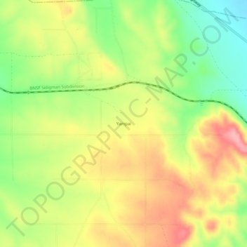 Mapa topográfico Yampai, altitude, relevo