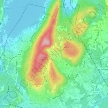 Mapa topográfico Cuirone, altitude, relevo