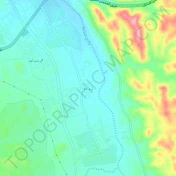 Mapa topográfico تندحة, altitude, relevo