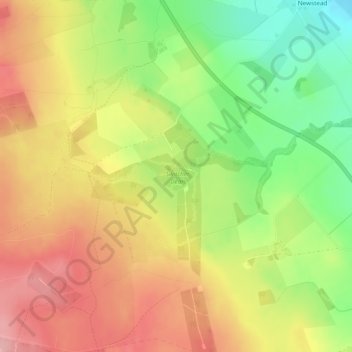 Mapa topográfico Woeful Hill, altitude, relevo