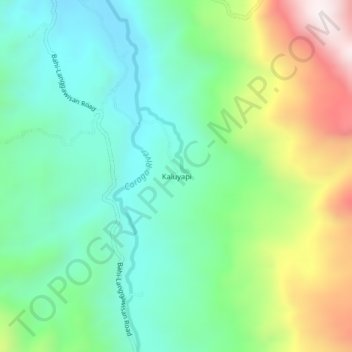 Mapa topográfico Kaluyapi, altitude, relevo